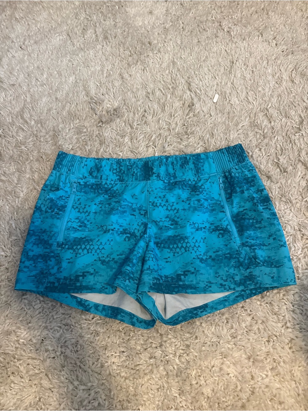 Columbia Teal Blue Digital Camo Swim/Beach Shorts